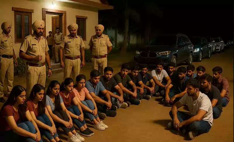 फार्म हाउस में चल रहा था कुछ और ही खेल! अंदर 18 लड़के और 10 लड़कियां, बाहर करोड़ों की महंगी गाड़ियां, अंदर का नजारा देख पुलिस का भी चकराया माथा