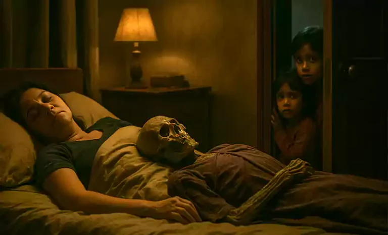 4 सालों तक पति की लाश संग सोई मां